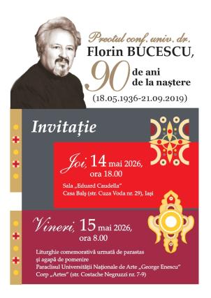 Portret omagial dedicat părintelui conf. univ. dr. Florin Bucescu, la Iași, la 90 de ani de la naștere