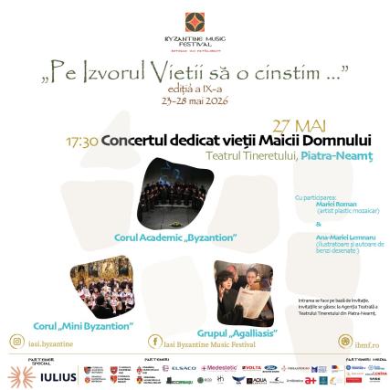 Evenimente care vor avea loc în Arhiepiscopia Iaşilor, în perioada 24-30 mai 2026