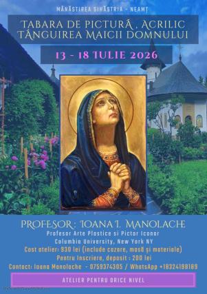 Două tabere de pictură religioasă la Mănăstirea Sihăstria, în luna iulie