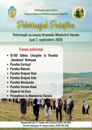 Evenimente care vor avea loc în Arhiepiscopia Iașilor, în perioada 6-12 septembrie 2026