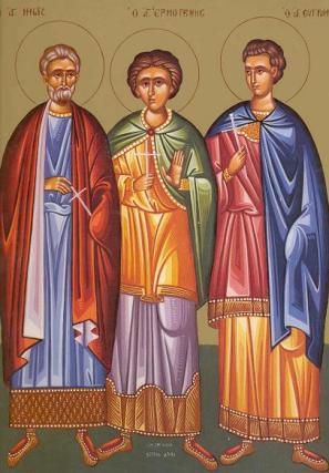 Sfinții Mucenici Mina, Ermoghen și Evgraf