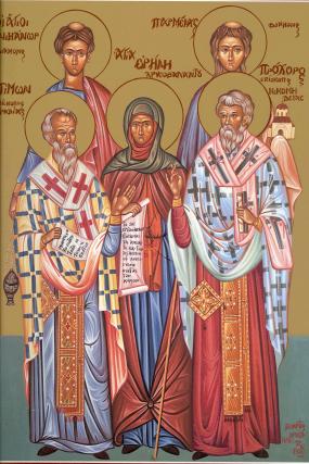 Sfinții Apostoli și Diaconi Nicanor și Parmena, Sfântul Ierarh Timon, Sfânta Irina de la Hrisovalant și Sfântul Ierarh Prohor