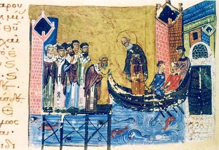 Sfântul Ierarh Grigorie de Nazians părăsind Constantinopolul