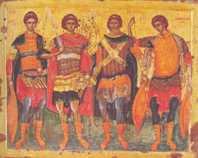 Sfinții militari: Dimitrie, Gheorghe, Artemie și Procopie