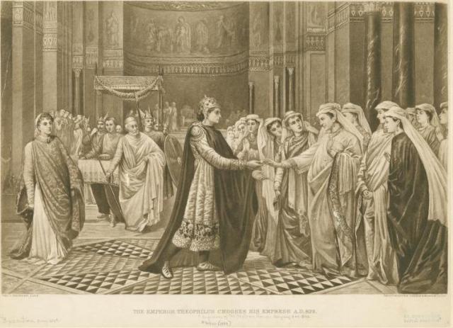 Împăratul Teofil, cerând-o în căsătorie pe Sfânta Teodora