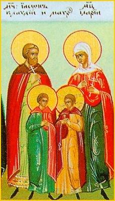 Sfinții Mucenici Claudiu împreună cu soţia sa Ilaria și fiii lor Iason şi Mavru