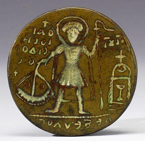 Medalie din secolul al 6-lea, cu chipul Sfântului Isidor