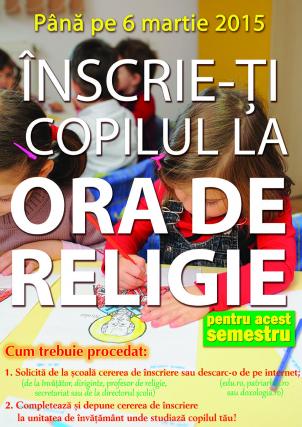 Înscrie-ți copilul la ora de religie pentru acest semestru!