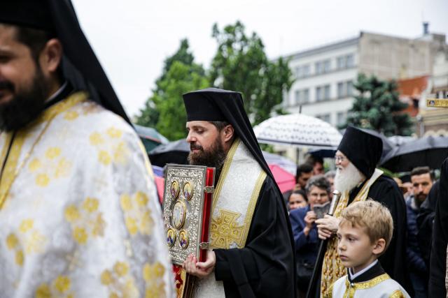 (Foto) Primirea oficială a starețului Mănăstirii Vatoped la Cluj-Napoca