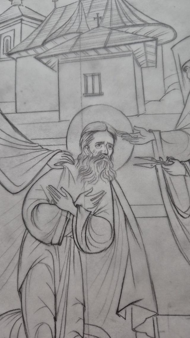 (Foto) Din atelier, pentru veșnicie: desenele Anei-Maria Zară pentru raclele Cuvioșilor Cleopa și Paisie de la Sihăstria