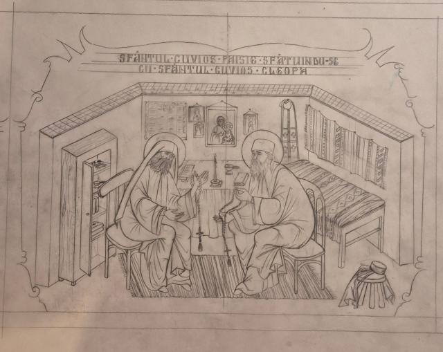 (Foto) Din atelier, pentru veșnicie: desenele Anei-Maria Zară pentru raclele Cuvioșilor Cleopa și Paisie de la Sihăstria