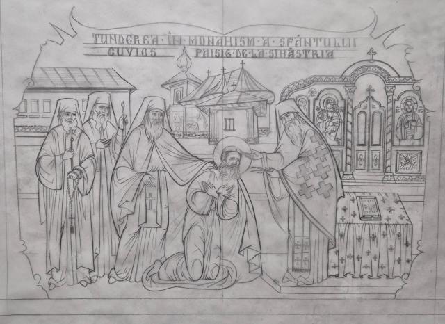 (Foto) Din atelier, pentru veșnicie: desenele Anei-Maria Zară pentru raclele Cuvioșilor Cleopa și Paisie de la Sihăstria