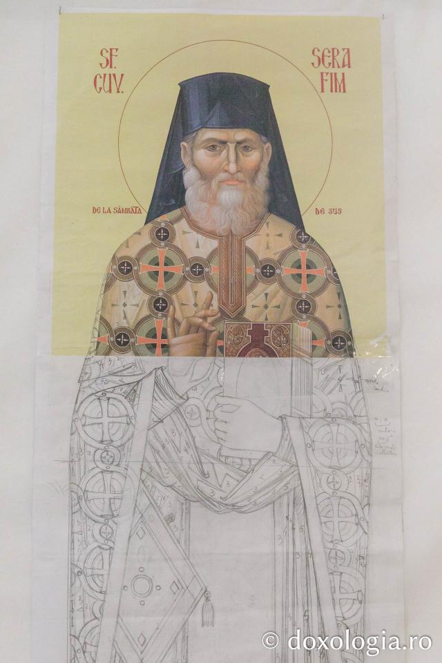 Veșmânt brodat pentru Sfântul Cuvios Serafim cel Răbdător de la Sâmbăta de Sus