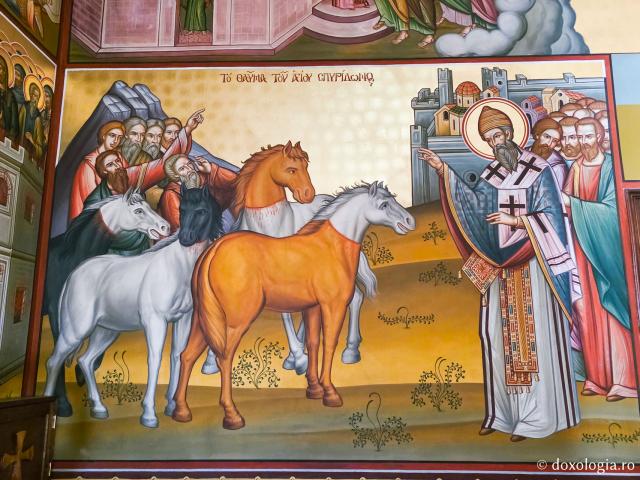 Minunea inversării cailor de către Sfântului Spiridon - Frumusețea Mănăstirii „Sfântul Cuvios Sava cel Nou” din Kalymnos