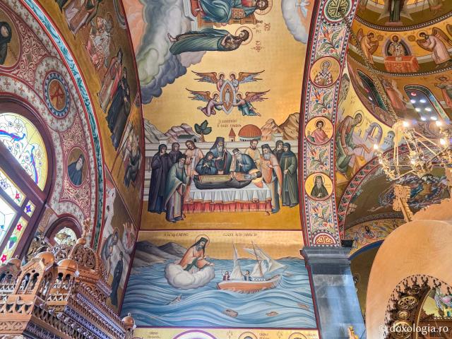 Scene din viața și minunile Sfântului Cuvios Sava cel Nou, zugrăvite în biserica mănăstirii sale din Kalymnos