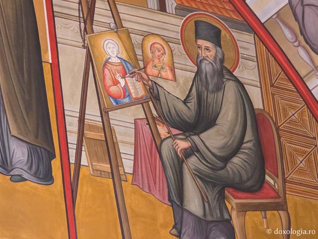 Scene din viața și minunile Sfântului Cuvios Sava cel Nou, zugrăvite în biserica mănăstirii sale din Kalymnos