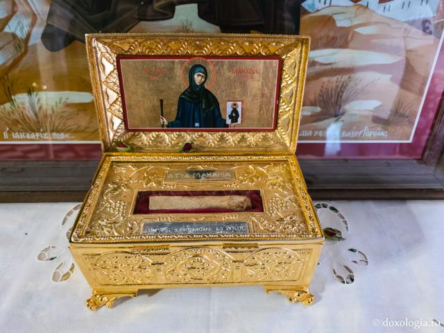 Închinare la moaștele Cuvioasei Macaria, monahia care a descoperit moaștele Sfântului Efrem cel Nou