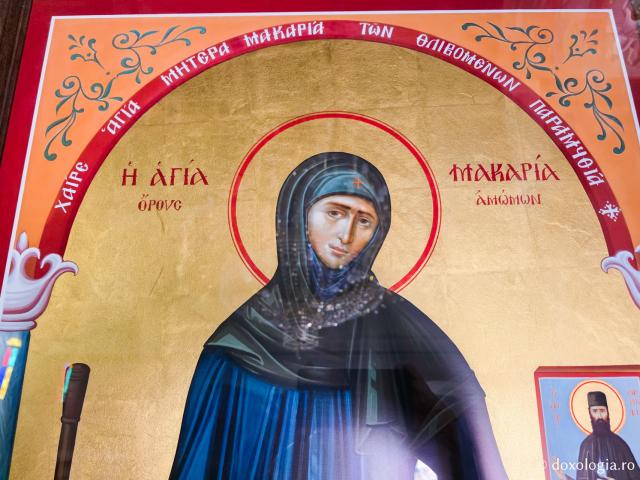 Închinare la moaștele Cuvioasei Macaria, monahia care a descoperit moaștele Sfântului Efrem cel Nou