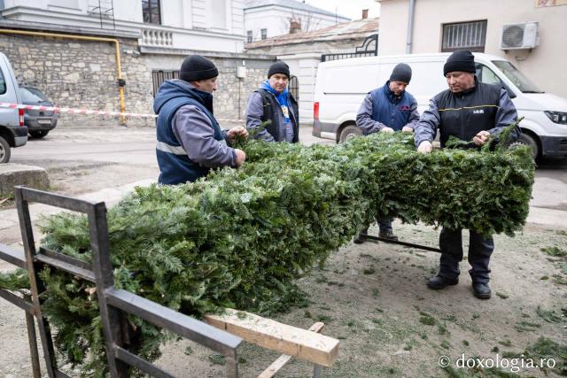 (Foto) Veșmânt din cetină și crizanteme: Cum a fost împodobită Crucea de Bobotează la Catedrala Mitropolitană din Iași