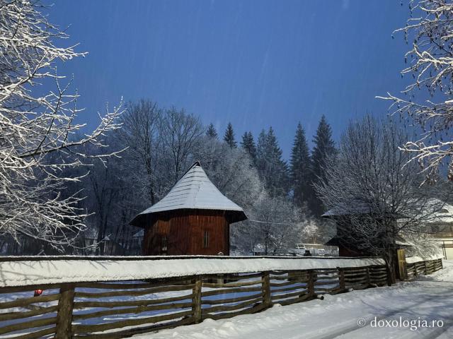 Cimitirul Mănăstirii Sihăstria Putnei, sub veșmântul alb al ninsorii