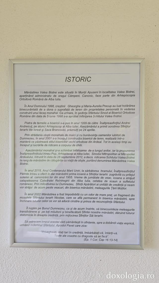 Mănăstirea Valea Bistrei – loc de rugăciune în Munții Apuseni, sub ocrotirea Sfinților Ierarhi Ilie Iorest și Sava Brancovici