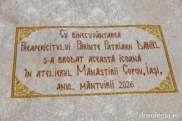Veșmânt brodat pentru Sfânta Cuvioasă Muceniță Evloghia de la Samurcășești