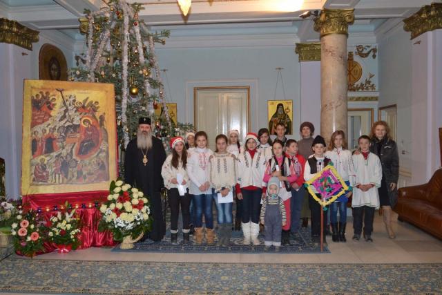 Colindători la Reşedinţa Mitropolitană - Şcoala Dagata, Judeţul Iaşi