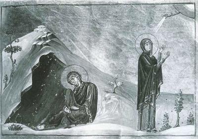Sfânta Muceniță Filonila și Sfânta Muceniță Zenaida - miniatură din Menologhionul lui Vasile al II-lea Macedoneanul. 976-1025 (Vat. GR 1613.. P. 106) Sfânta Muceniță Filonila