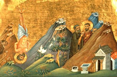Martiriul Sfinților Mucenici Zosima și Atanasie - miniatură din Menologhionul lui Vasile al II-lea Macedoneanul (985. Vatican Library. Roma.) Sfântul Mucenic Atanasie