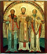 Sfinții Trei Ierarhi: Vasile cel Mare, Grigorie Teologul și Ioan Gură de Aur