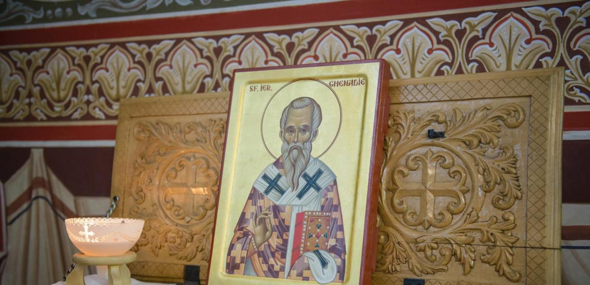 icoană cu Sfântul Ierarh Ghenadie