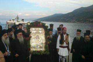 Icoana Maicii Domnului „Axion Estin” a ajuns la Tesalonic