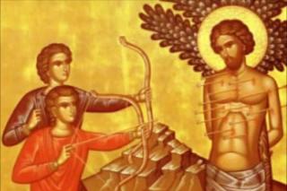 Troparul Sfântului Mucenic Sebastian (în limba greacă)