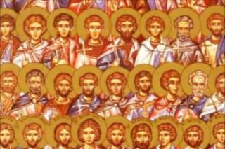 Troparul Sfințiilor 20.000 de Mucenici arși în Nicomidia (în limba greacă)