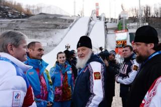 Patriarhul Chiril a vizitat parcul Jocurilor Olimpice de la Sochi