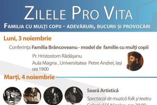 Familia cu mulţi copii - subiect de discuţie în cadrul Zilelor Pro Vita Iaşi