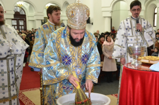 Slujba Botezului Domnului, la Catedrala episcopală din Caransebeș