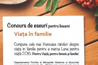 Concurs de eseuri pentru liceeni, organizat de ProVita Iași