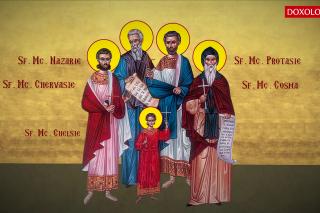 Troparul Sfinților Mucenici Nazarie, Ghervasie, Protasie și Chelsie