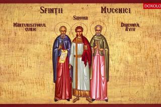 Troparul Sfinților Mucenici Samona, Aviv diaconul și Gurie Mărturisitorul