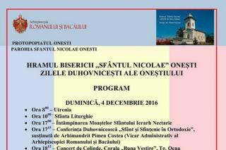 Săptămână duhovnicească în Protopopiatul Oneşti