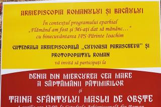 Taina Sfântului Maslu de obşte, la Catedrala din Roman