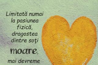 Limitată numai la pasiunea fizică, dragostea dintre soţi moare, mai devreme sau mai târziu