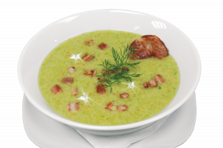 Supă cremă de broccoli cu bacon