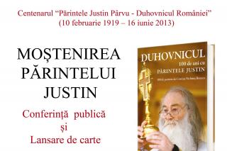 „Moștenirea părintelui Justin” – conferință și lansare de carte la Muzeul Unirii din Iași
