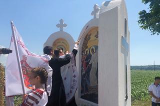 Sfințire de troiță în Parohia Slobozia-Urechești