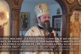 (Video) „Ce faci atunci când mii și mii de griji, de frici, de false priorități se vor înghesui în mintea și inima ta?” – PS Macarie