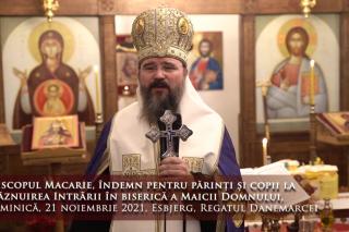 (Video) Îndemn pentru părinți și copii la prăznuirea Intrării în biserică a Maicii Domnului – PS Macarie