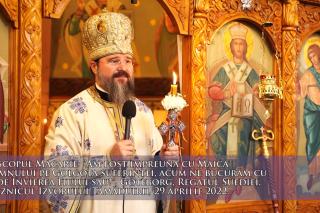 (Video) „Am fost împreună cu Maica Domnului pe Golgota suferinței, acum ne bucurăm cu ea de Învierea Fiului său!” – PS Macarie