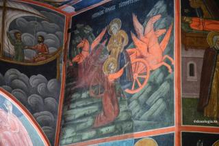 frescă cu Sfântul Ilie în biserica Mănăstirii Golia